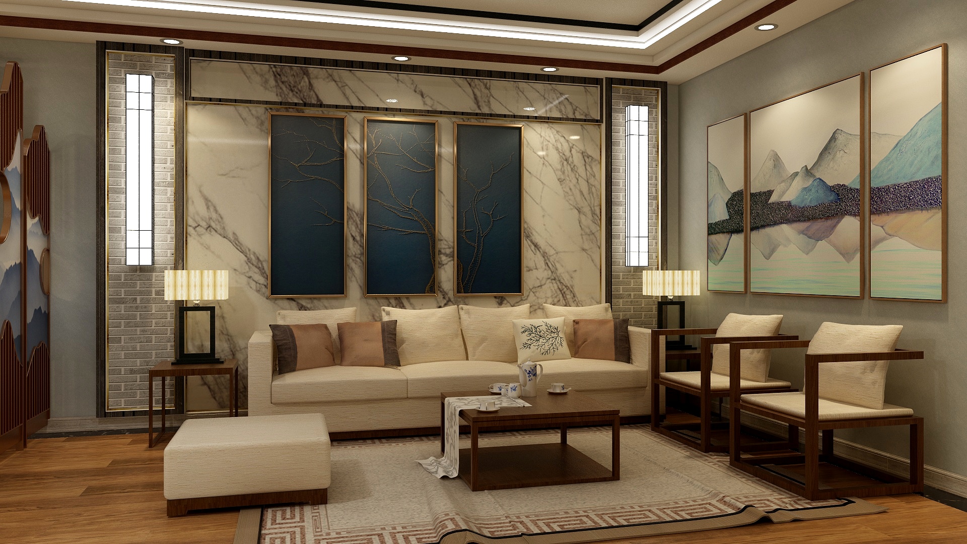 158*UioC-新中式客厅-装修设计方案