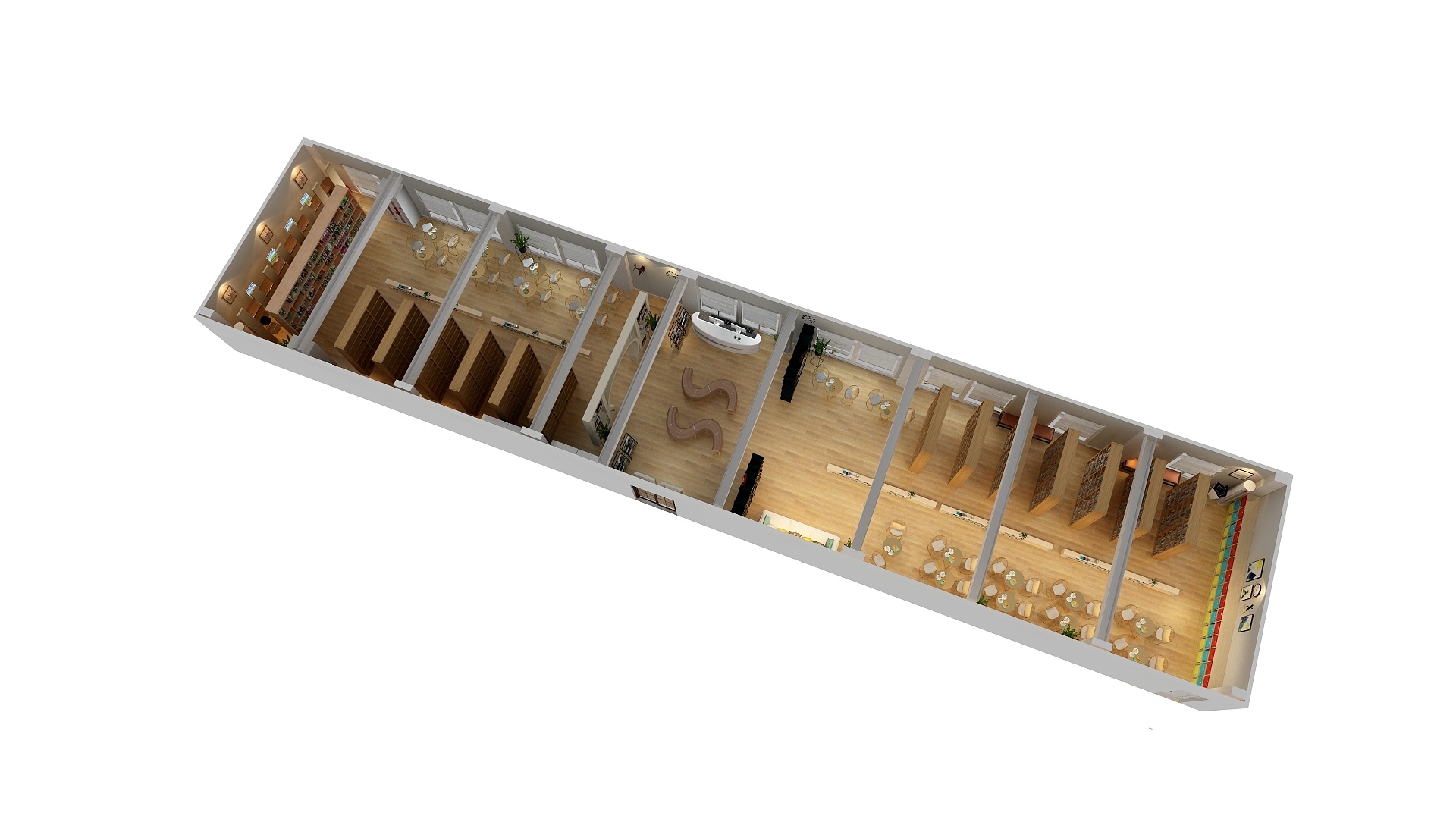 苏染吖-美术与设计学院图书阅览室-装修设计方案