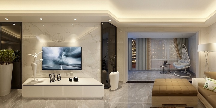 A光头强-镜湖1号3栋201-浩晨装饰一站式家装定制-雷总现代风格-装修设计方案