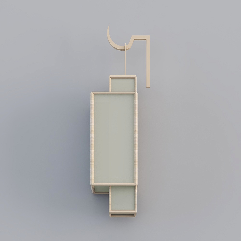 20190506-灯具-壁灯-中式-木材-布料3D模型