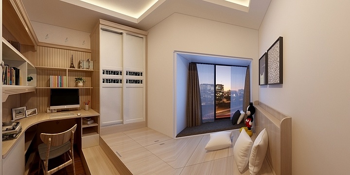 孙英强-儿童房书桌衣柜-方案一-装修设计方案