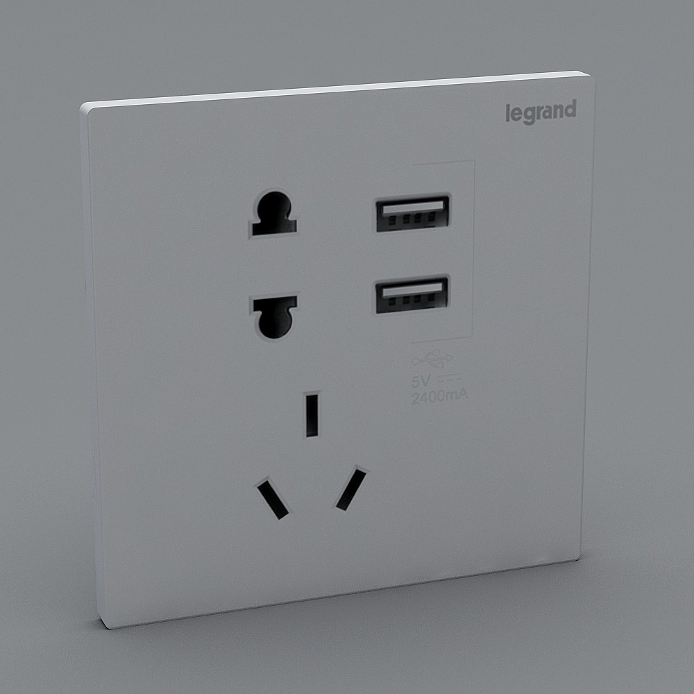 罗格朗-K8426USU-插座3D模型