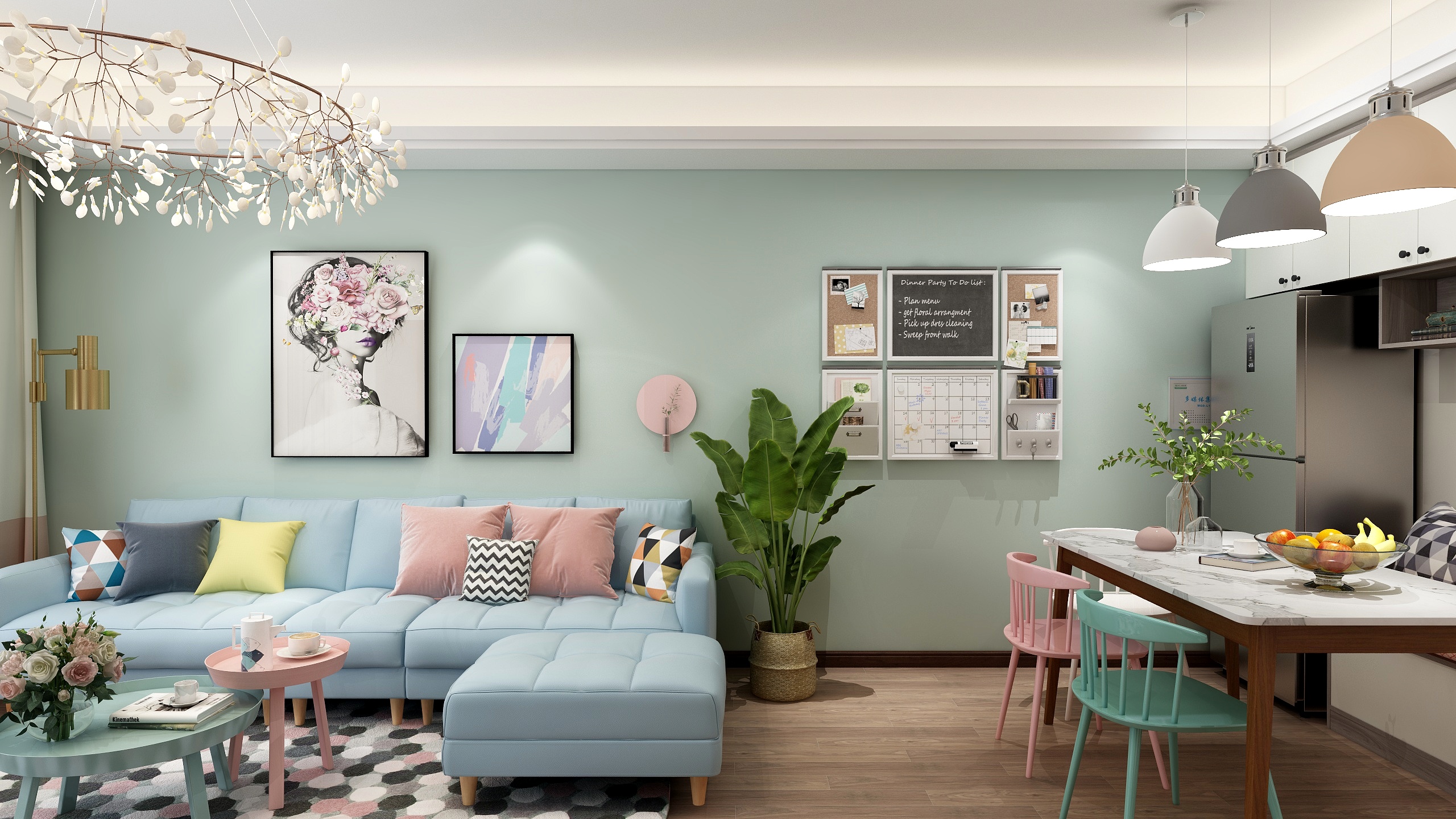 设计师李青阳-清新北欧两居-装修设计方案