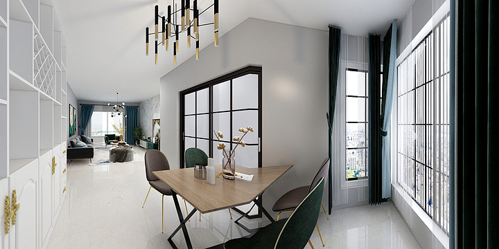 杉行空间设计陈帅-新城悦府110现代轻奢-装修设计方案