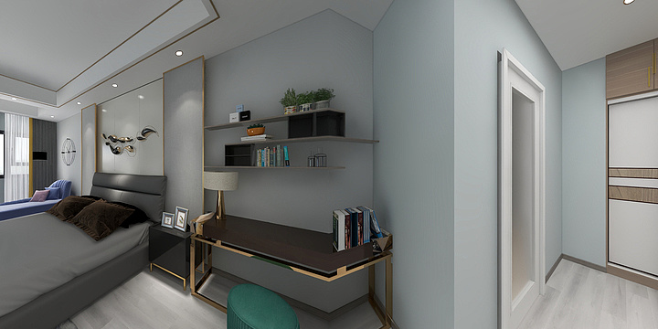 谢鑫宸专业装潢设计-客厅不隔酷家乐虹桥明山公寓1401陈总雅-副本-装修设计方案