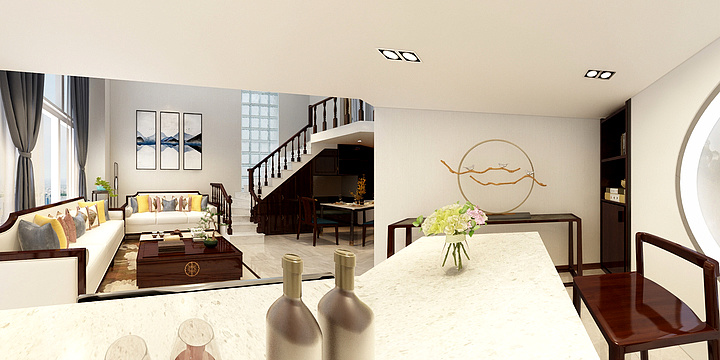 staceyli-中式-复式-装修设计方案