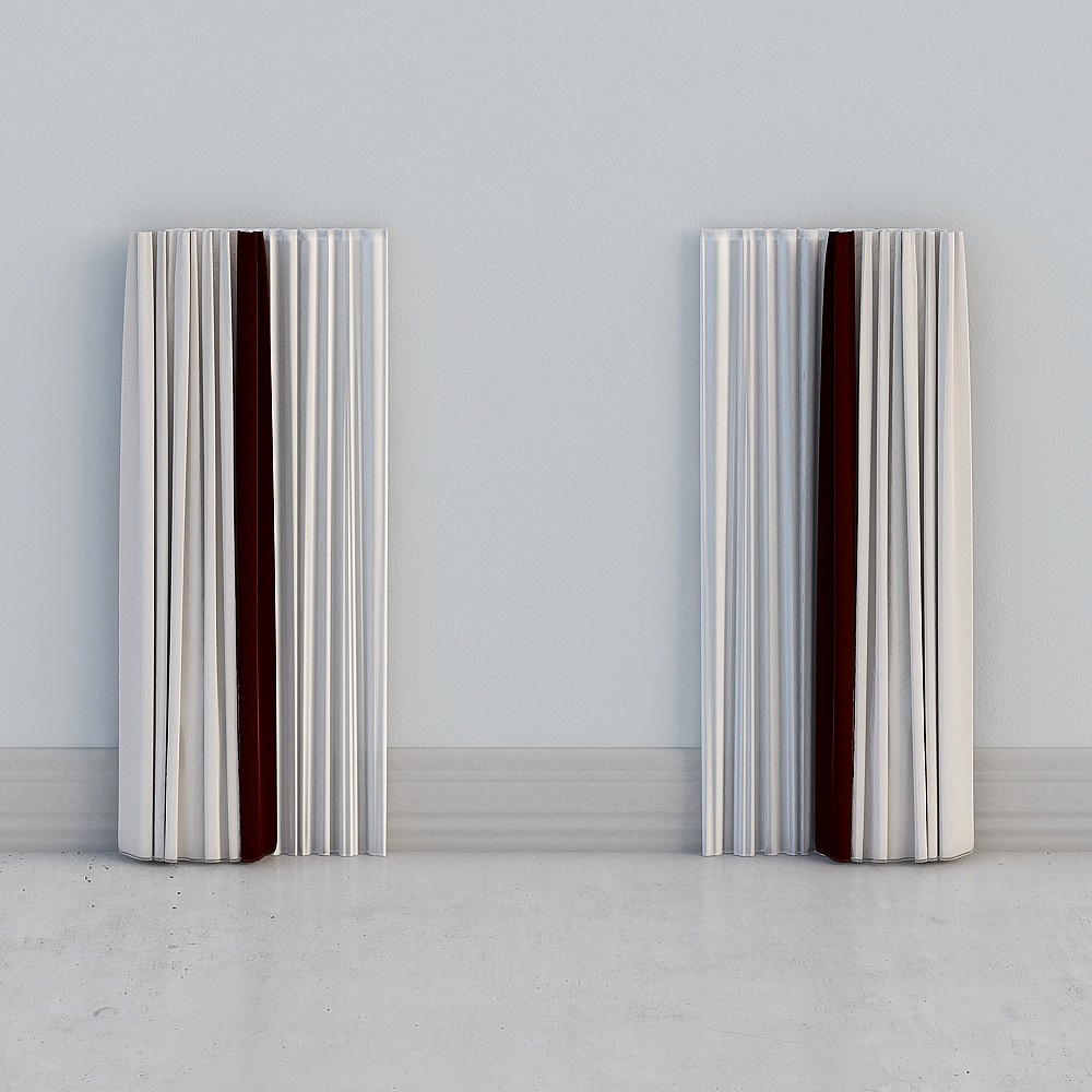 窗帘红3D模型