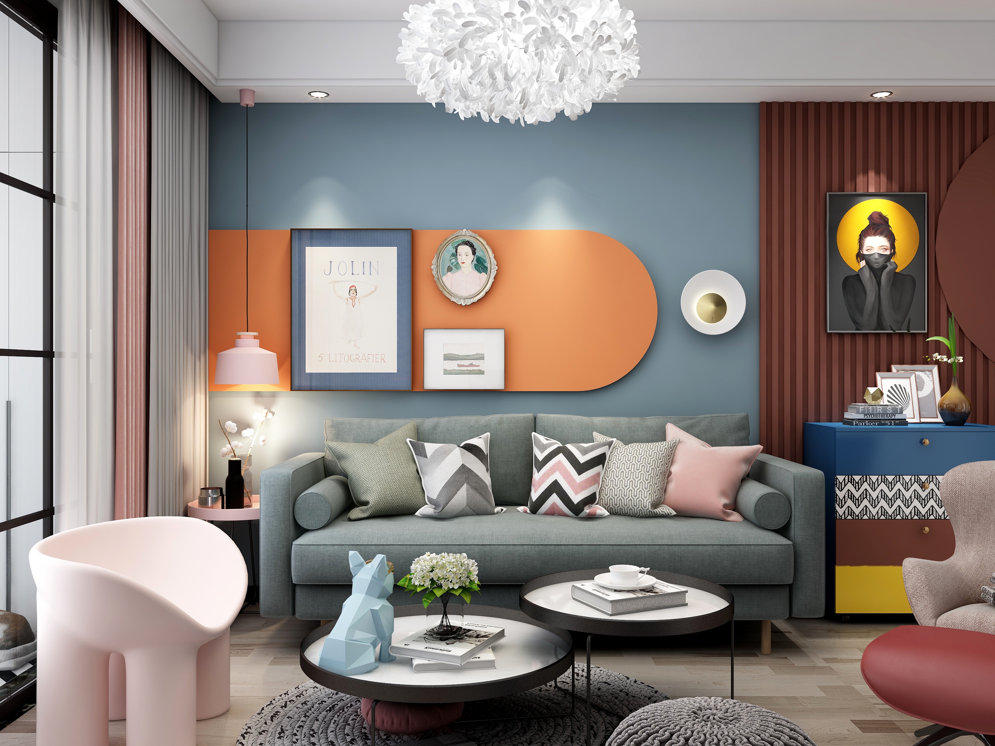 彭萍-德信海德公园83.00㎡A2’3室2厅1卫1厨-装修设计方案