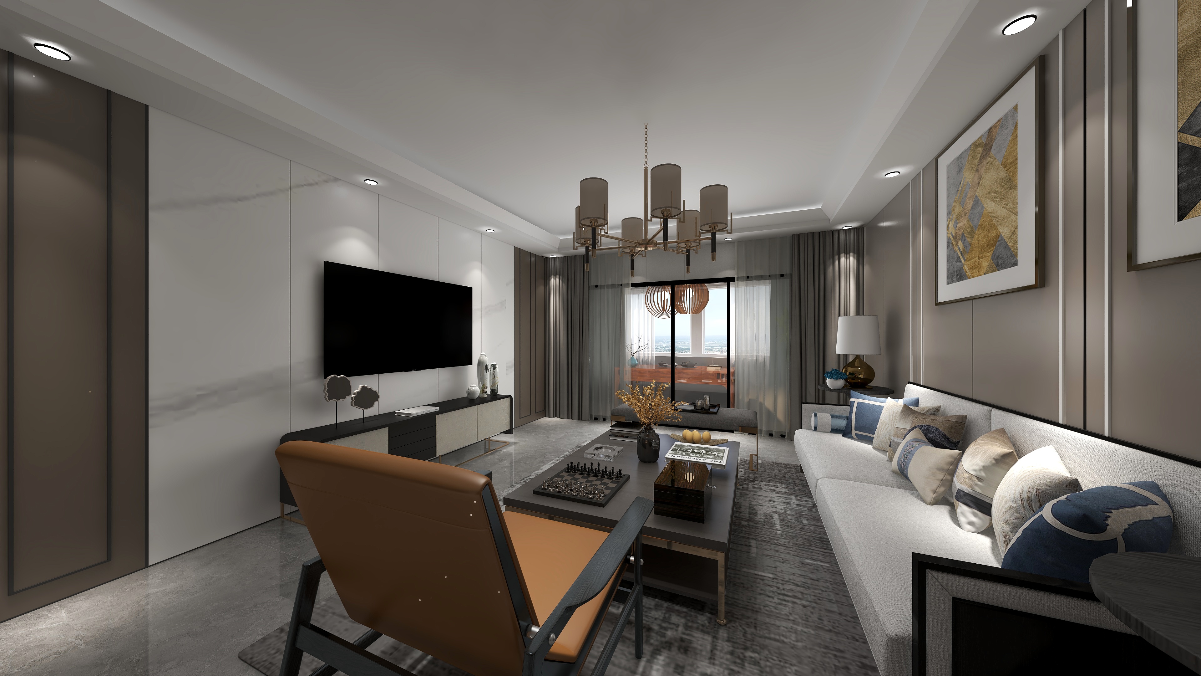 张铭书整案设计师-双鲤新城（三室两厅两卫）轻奢-装修设计方案