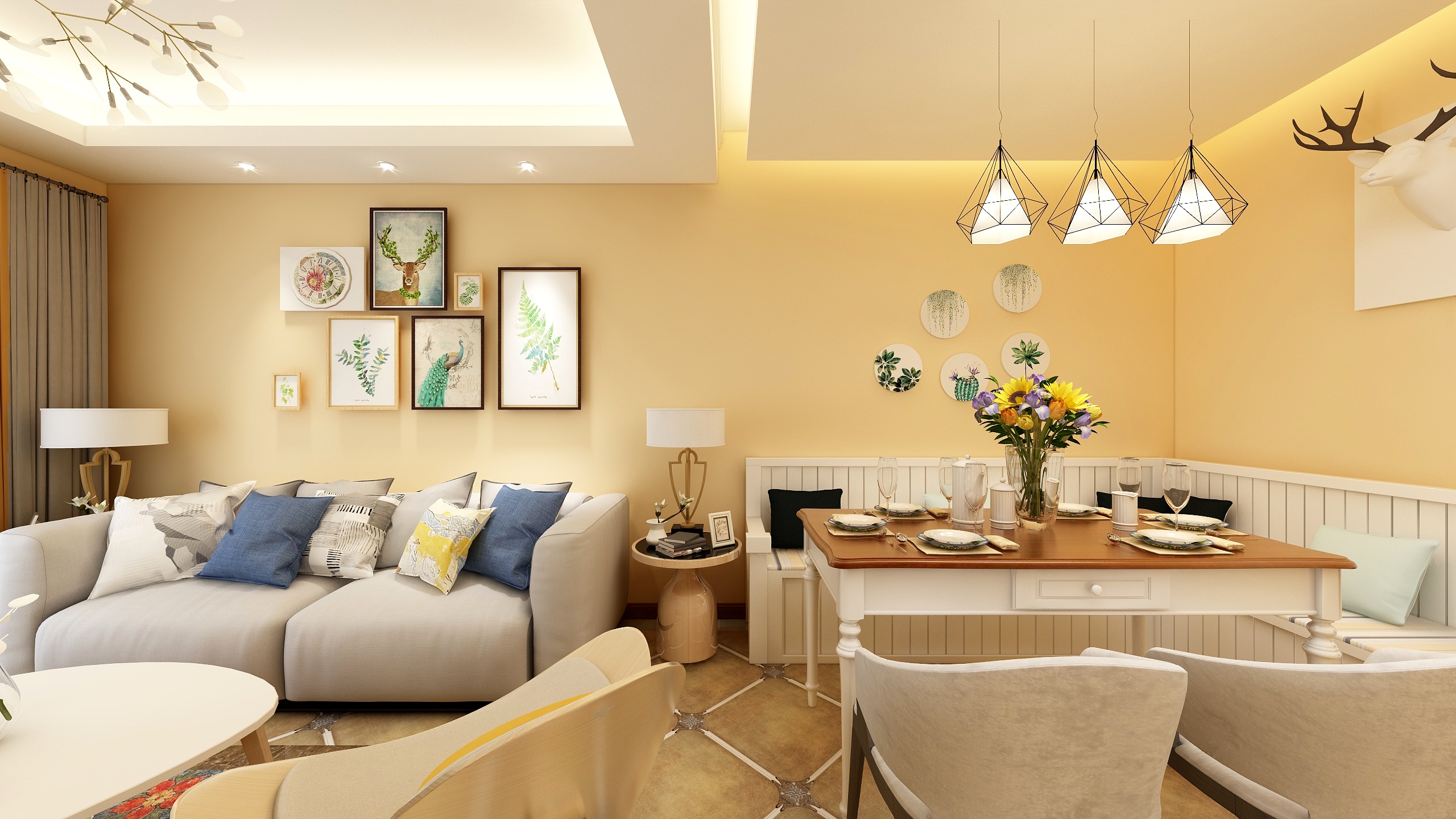 李新宇-德信海德公园83.00㎡A2’3室2厅1卫1厨-装修设计方案