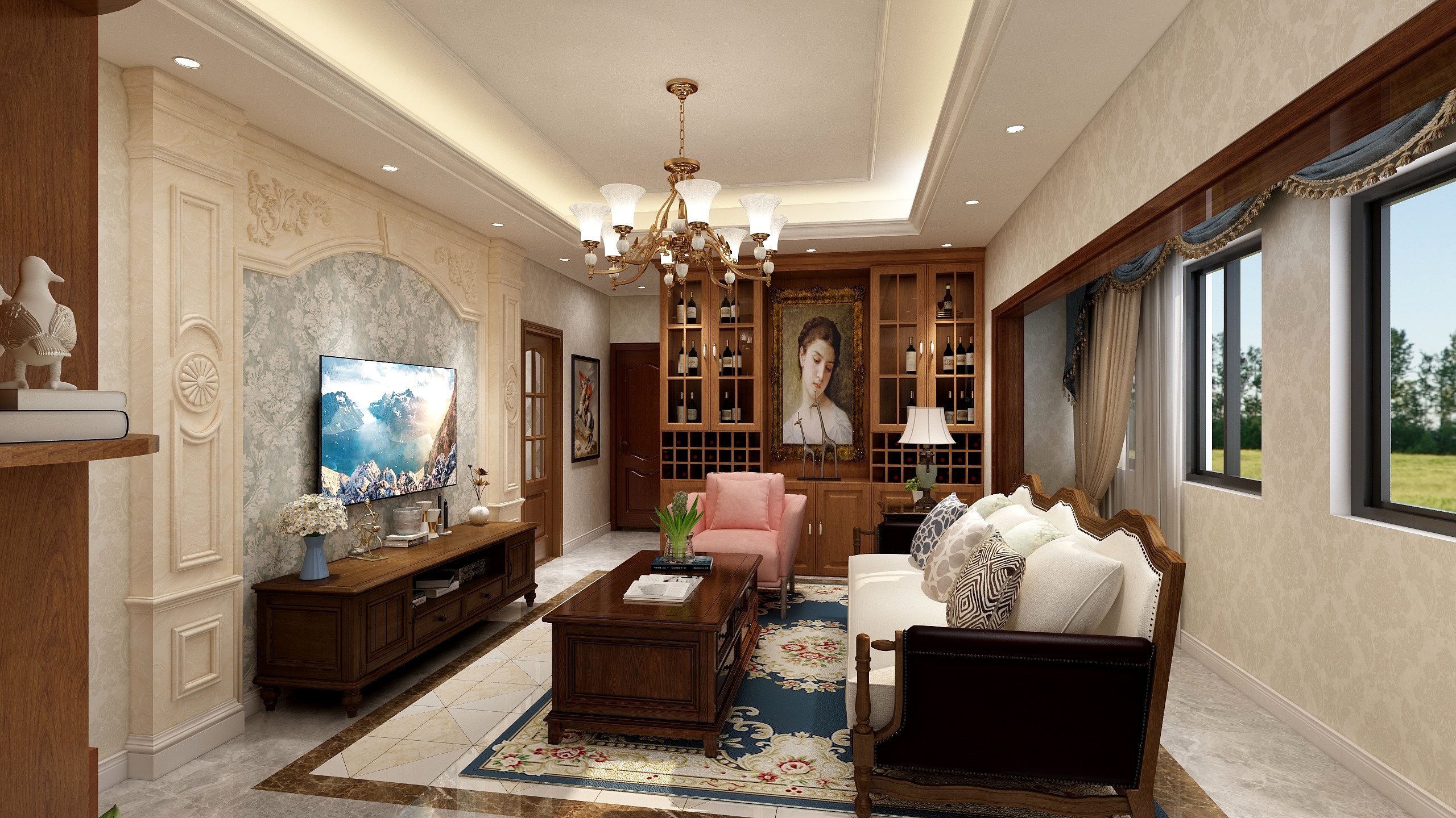 吴根宝-美式浪漫奢华112平的两居-装修设计方案