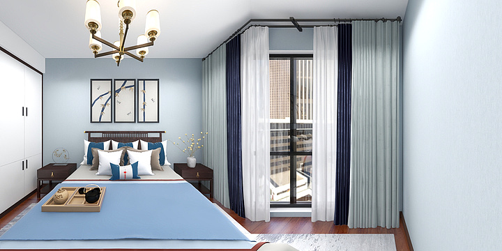 TTIME设计-美的明州院子10-1406新中式132户型-装修设计方案