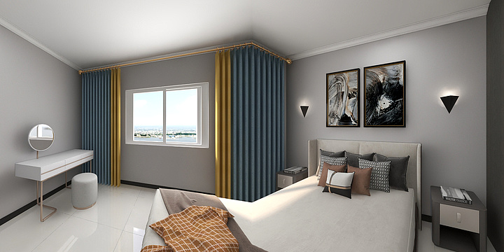 新疆源雅装饰-金沙美域郑涛主卧-装修设计方案