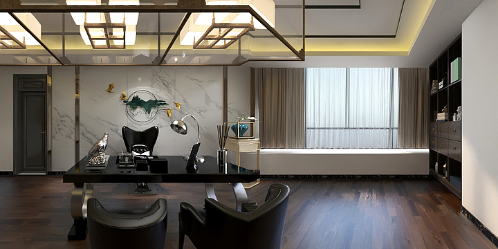 幻立方-董事长办公室-装修设计方案