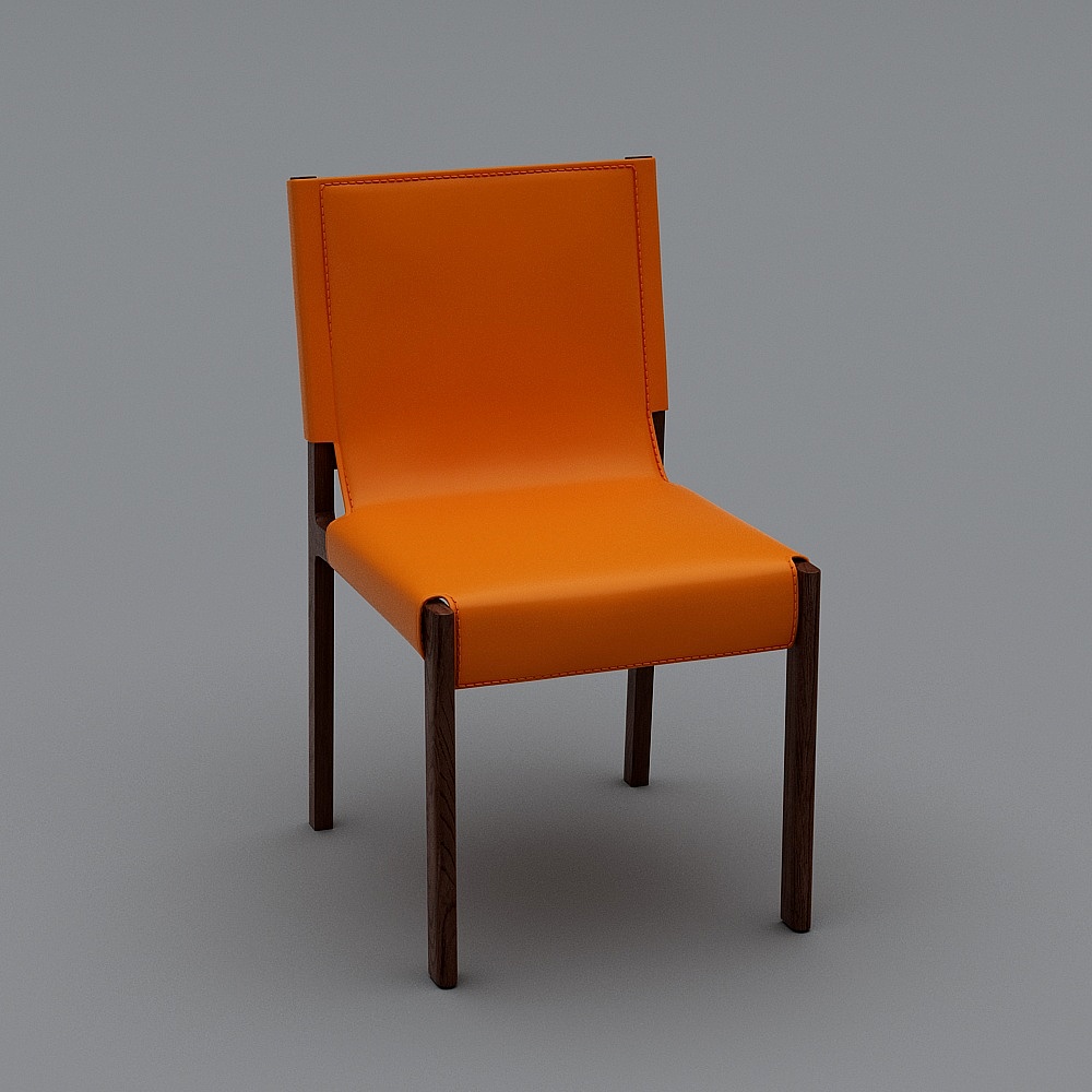 KJL模型Y133橙色餐椅013D模型