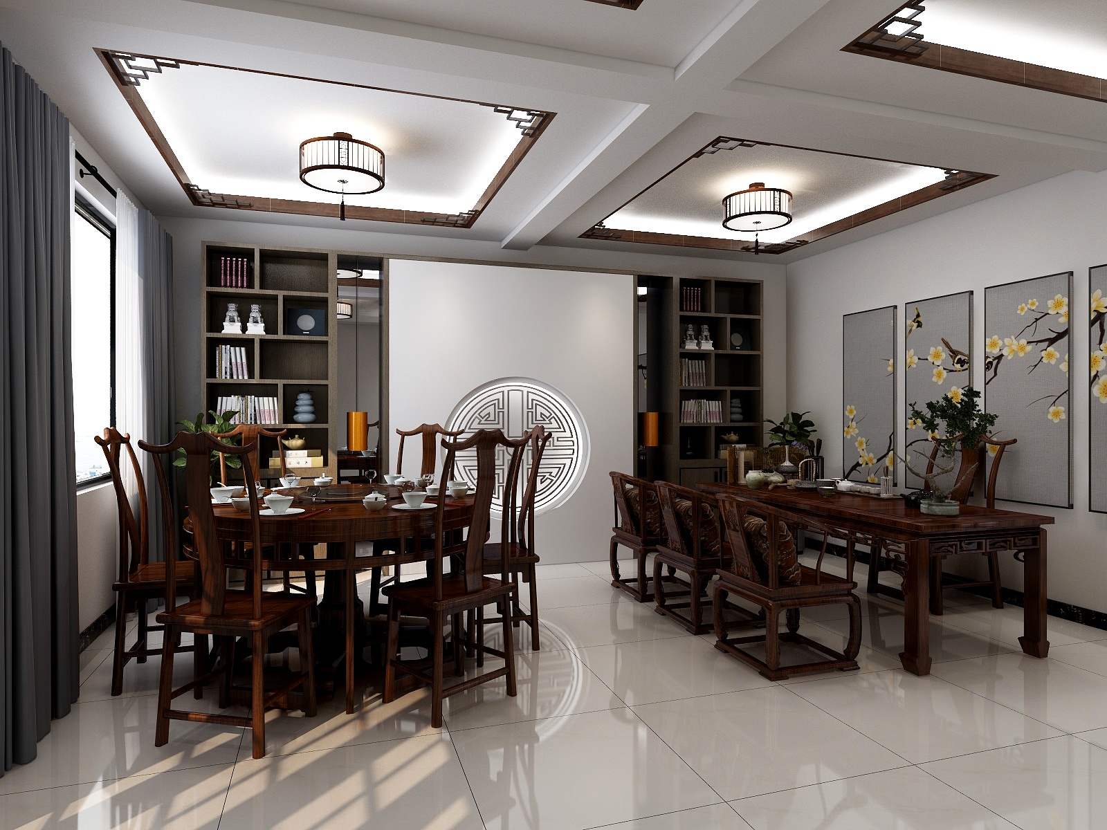 壹舍工作室-中式客厅装修效果图