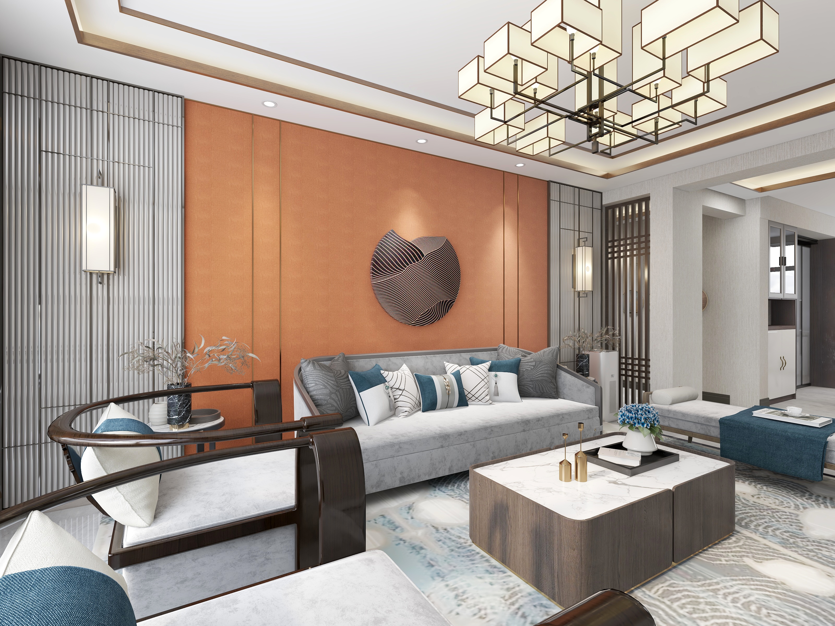 祺祥空间设计-金源明珠135新中式-装修设计方案