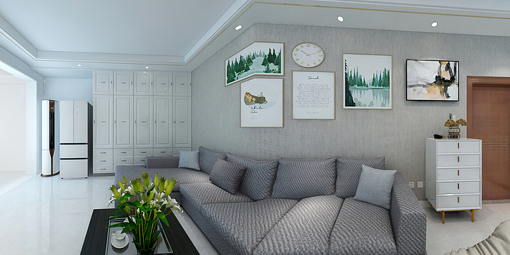 山东淄川-天鹭广场两室户型-装修设计方案