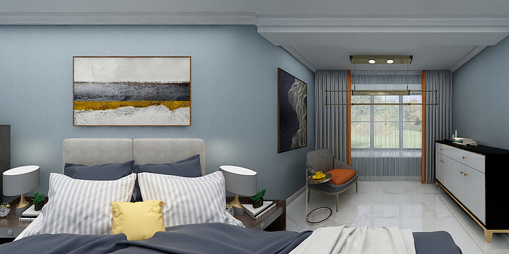 時光清浅-润景园24#1-501效果图-装修设计方案