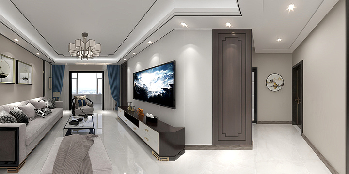 石家庄设计师程-润德天悦城12-2-02户型新中式风-装修设计方案