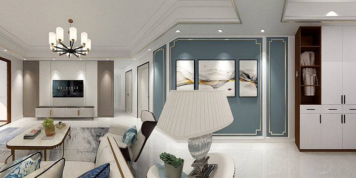 森悦博瑞装饰-豪庭东苑（方案2客餐厅）-装修设计方案