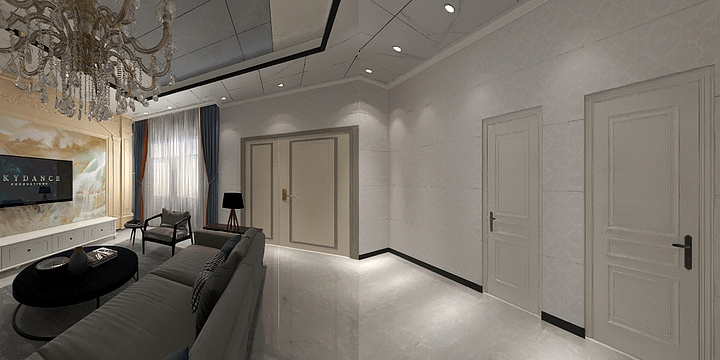 荣道-简垌朱生一楼客厅-装修设计方案