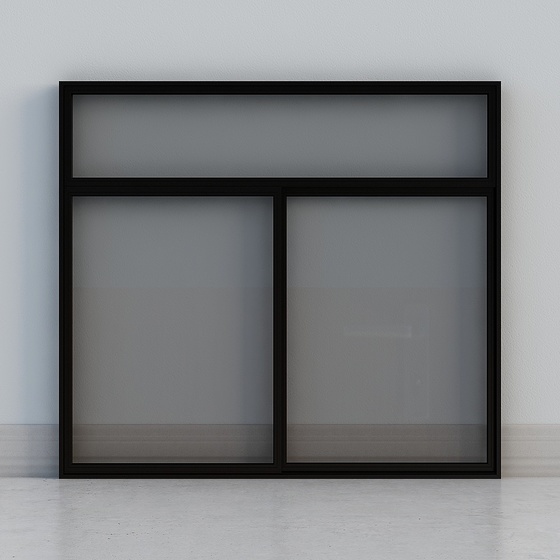 Black Sliding Window 3D Model for Contemporary Spaces