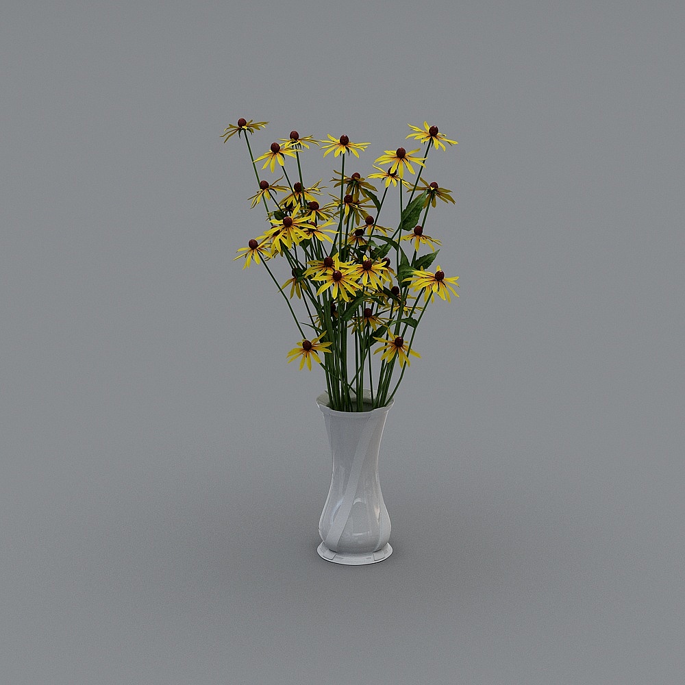 花瓶花卉3D模型免费下载3D模型