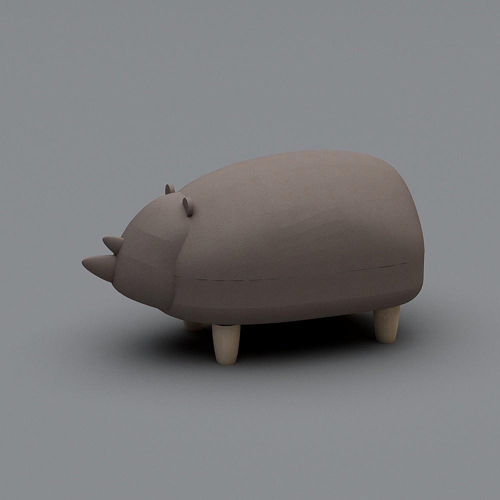 犀牛坐墩3D模型
