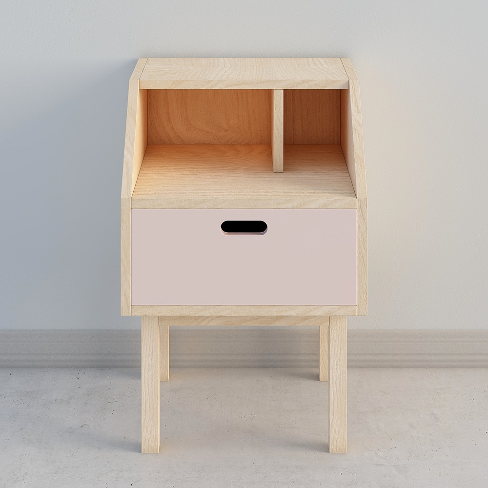 自赏床头柜-粉红3D模型