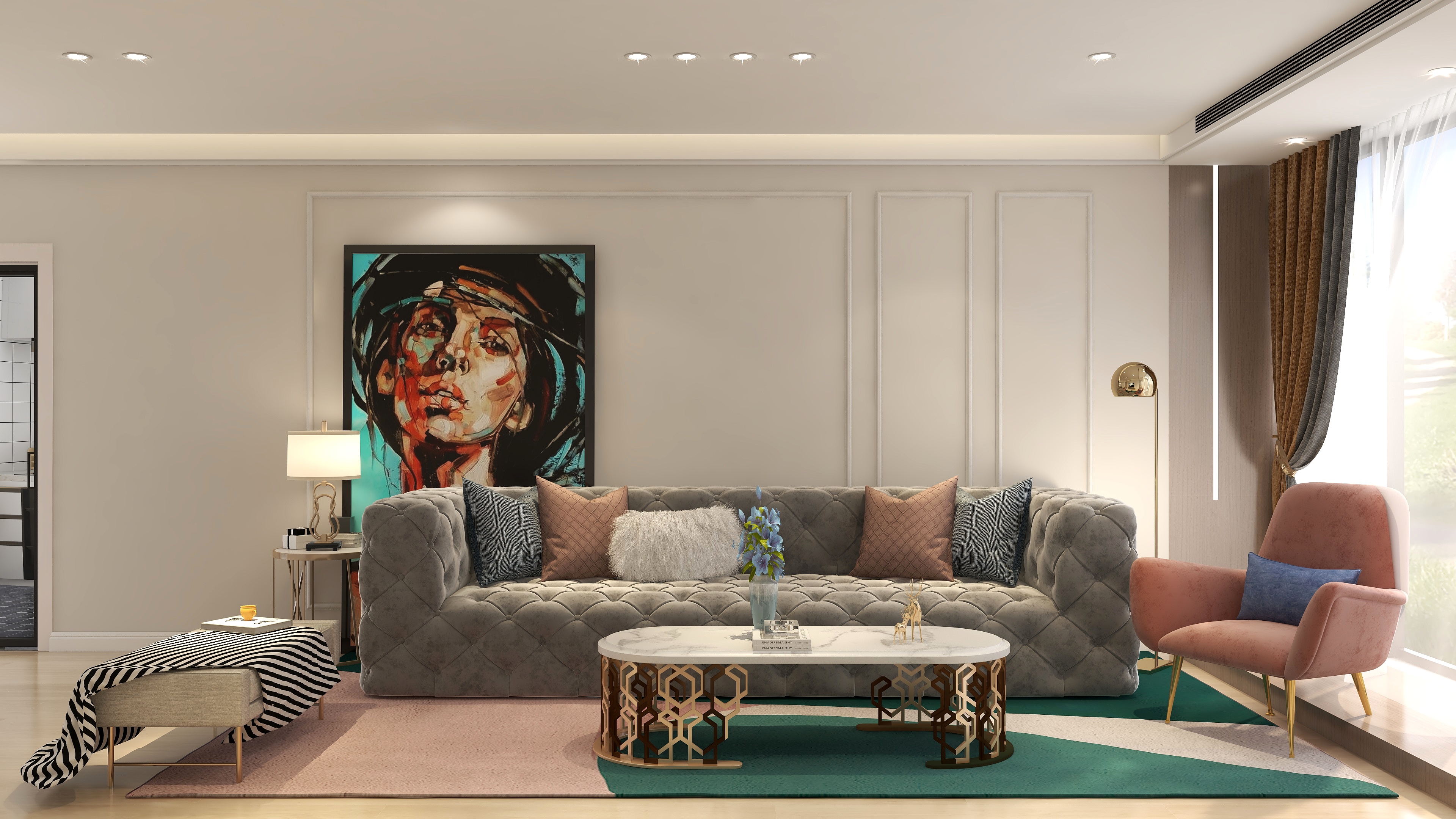 高邻清-《左红》现代轻奢|100m²两居室平层-装修设计方案