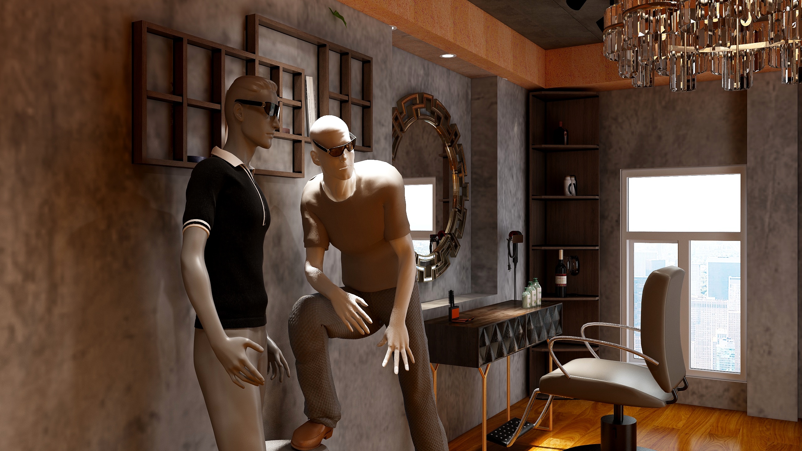 山东万宅装饰科技-男装小会所-装修设计方案