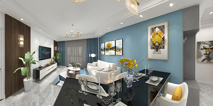 YQ设计-爱创装饰-香逸铂悦95平方-装修设计方案