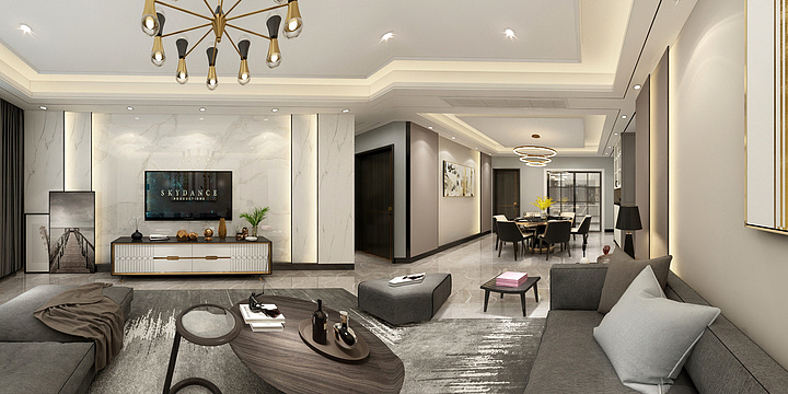 设计师张佳琪-东方名苑现代轻奢风格-装修设计方案