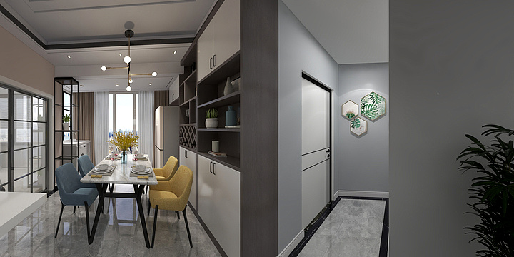 靓家装饰邓渊玲-瑞祥学府城107平方-装修设计方案