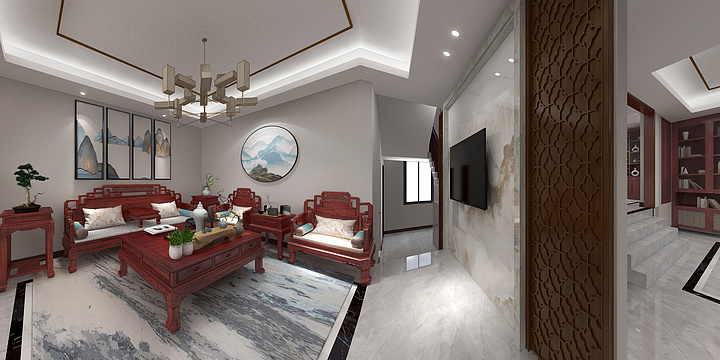 陈丽珺-圣豪驾校后面别墅-中式-装修设计方案