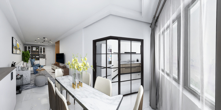 饭抓抓-三房公寓简设计-装修设计方案