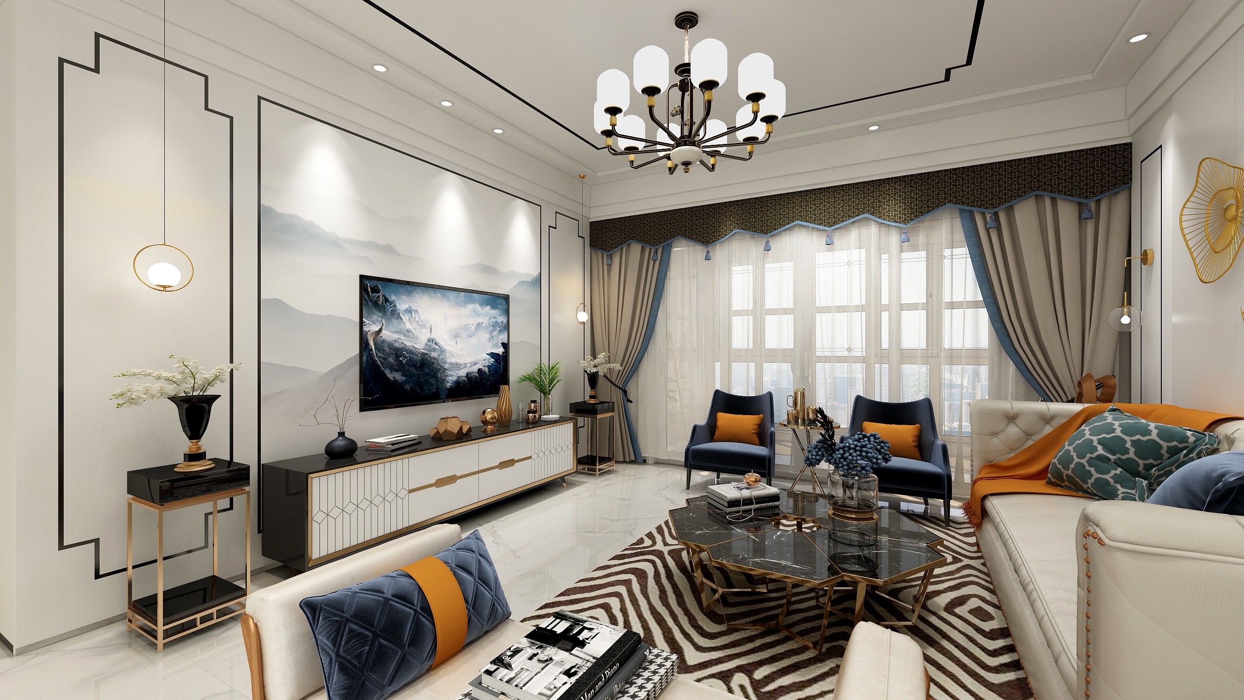 赵君-阳光悦湖-轻奢新中式-直约装饰工程有限公司-装修设计方案