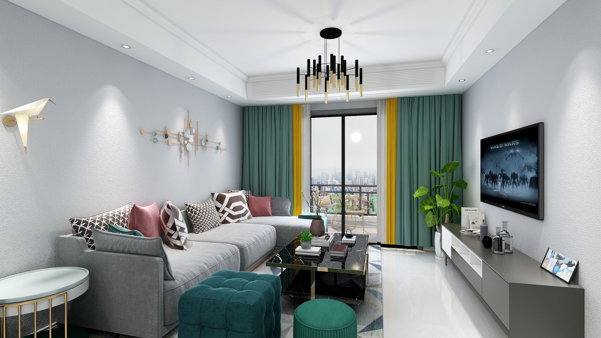 胥橘子-世贸广场-北欧轻奢-装修设计方案