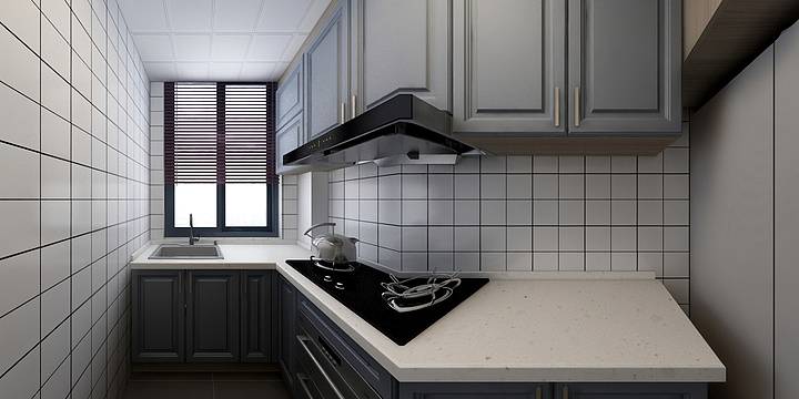 全景效果图向-瑞和园89.50㎡B户型3室2厅1卫-装修设计方案