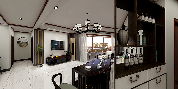 洛阳金海缘装饰工程有限公司-新中式-装修设计方案