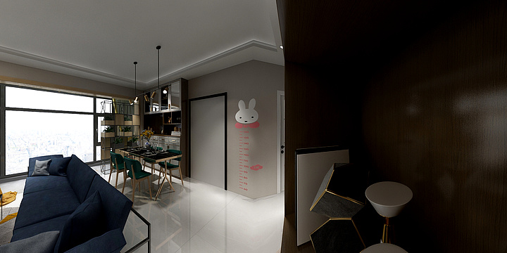 W依然-瑞和园89.50㎡B户型3室2厅1卫-装修设计方案