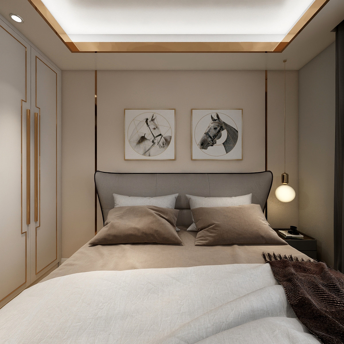 潮州设计师阿龙-小幸福---瑞和园89.50㎡B户型一层主卧装修效果图第3张