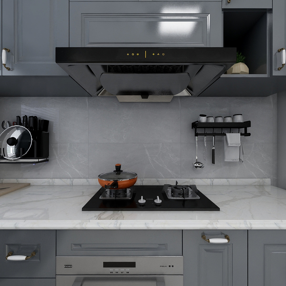 潮州设计师阿龙-小幸福---瑞和园89.50㎡B户型一层客餐厅装修效果图第4张