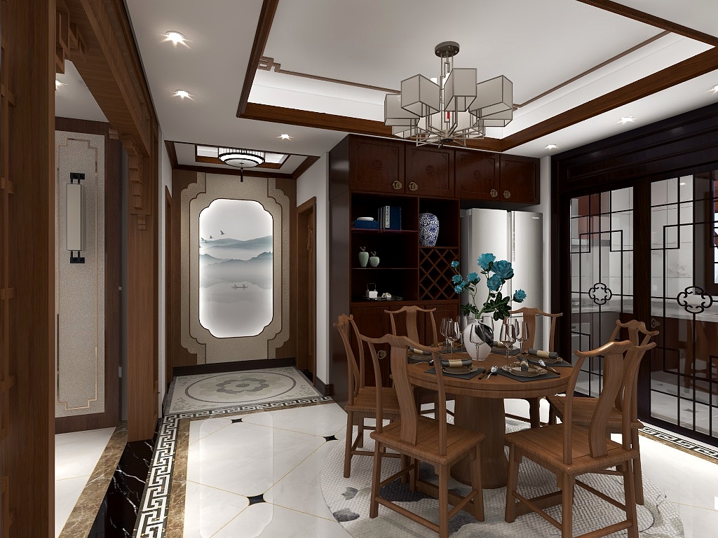 青芒设计工作室-140新中式三居室-副本-装修设计方案