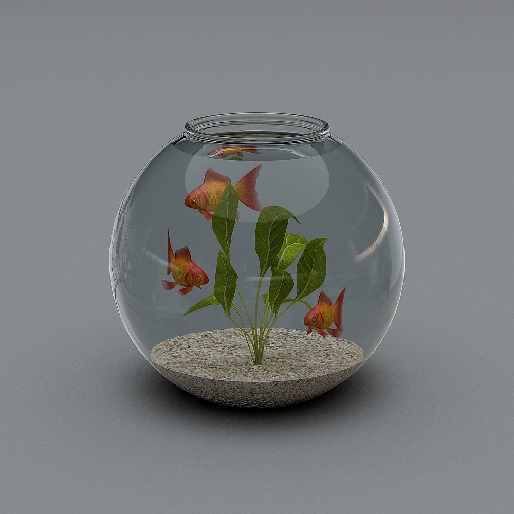 现代鱼缸3D模型