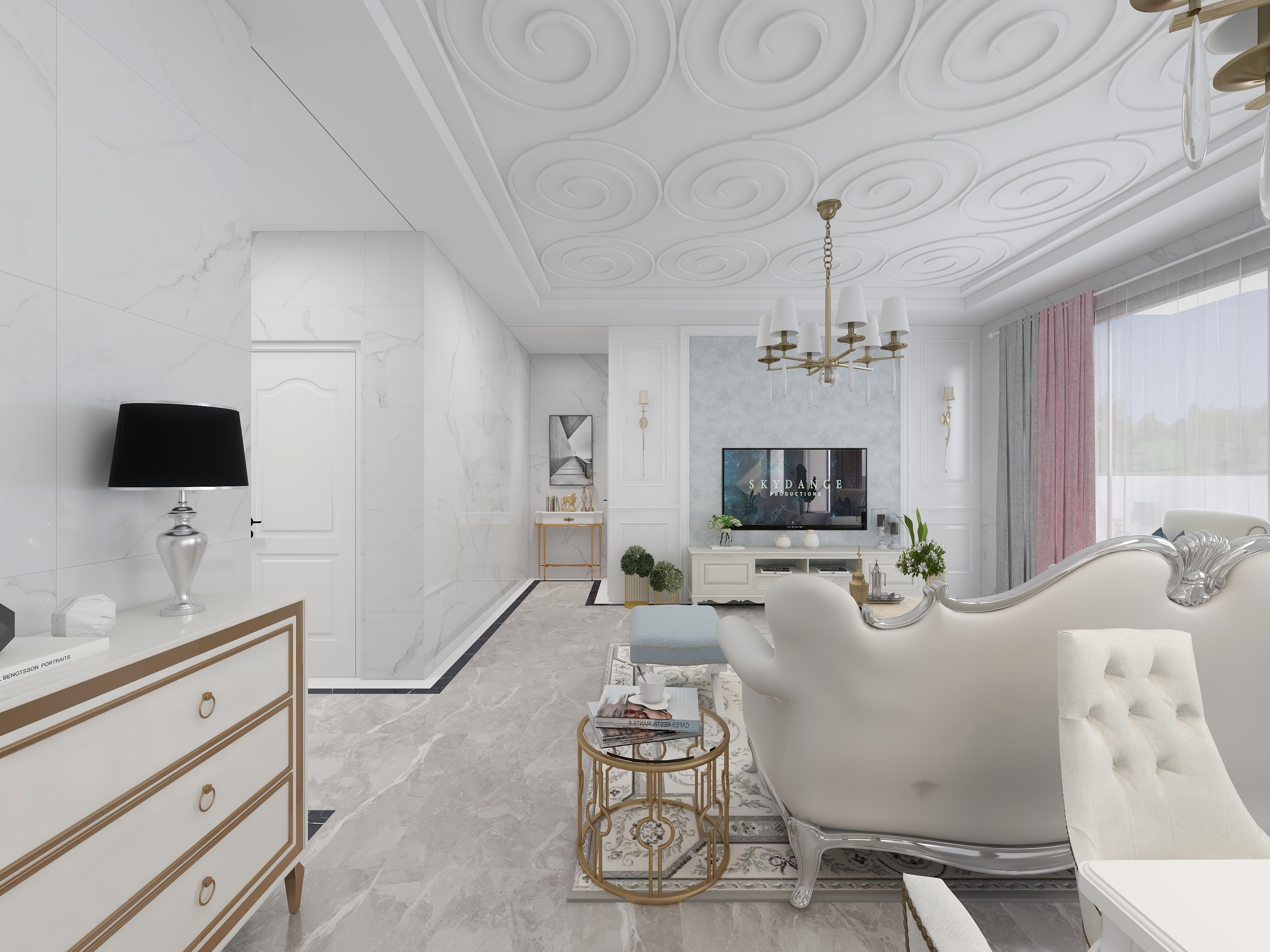 广东全景效果-欧式-简约-白色-装修设计方案