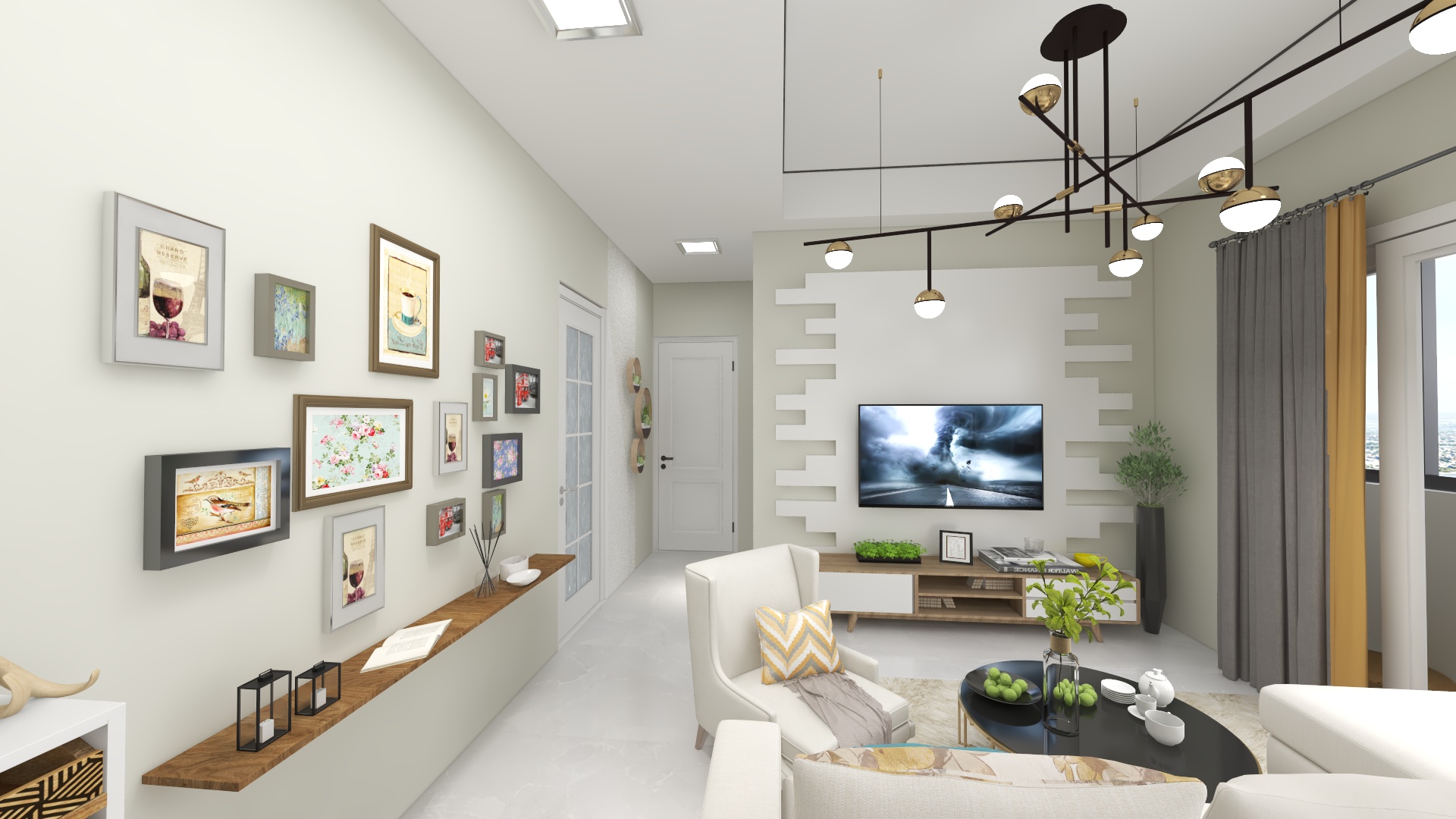 弓长有块砖-瑞和园89.50㎡B户型3室2厅1卫-装修设计方案