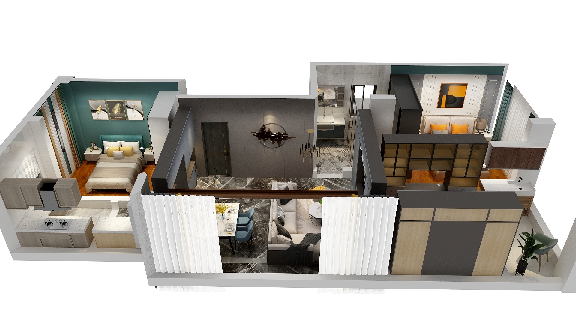 MrT曾-瑞和园89.50㎡B户型3室2厅1卫-装修设计方案