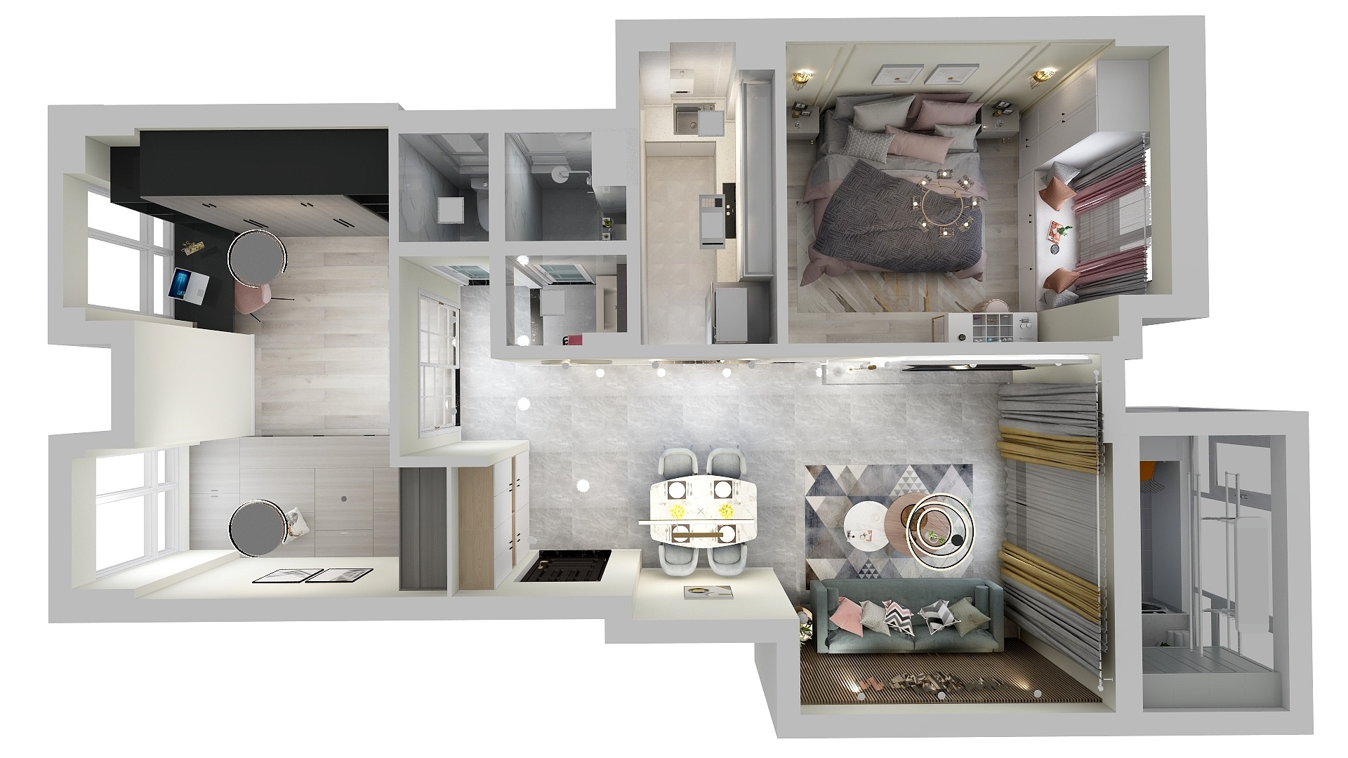 柯小芳mDlB-万科魅力之城模型-装修设计方案